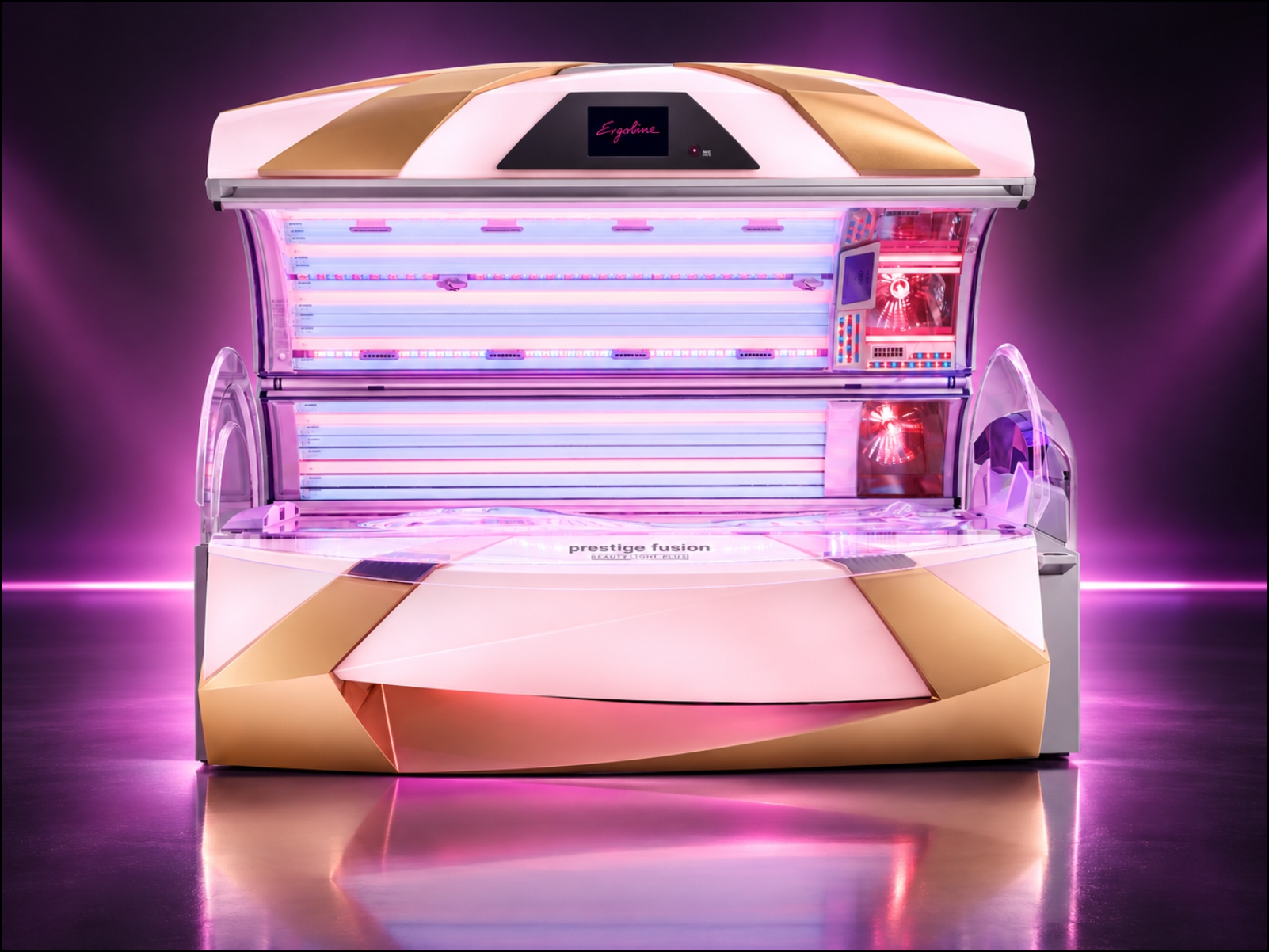Ergoline Fusion HD Limited Gold Edition in Kabine 02 bei Holiday Sun Kleve
